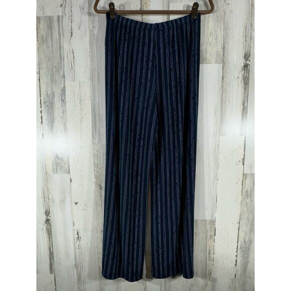 Chicos Travelers Pants Size 1 Medium (28x28) High Rise Black White Stripe Slinky - Picture 2 of 11